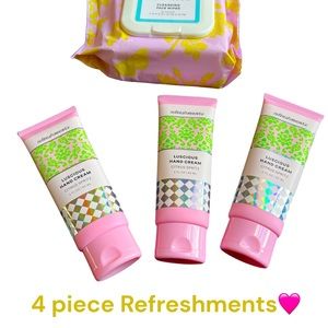 ❤️❤️WOW!  4 piece Refreshment package. 1 makeup remover and 4 hand cream.Super❤️